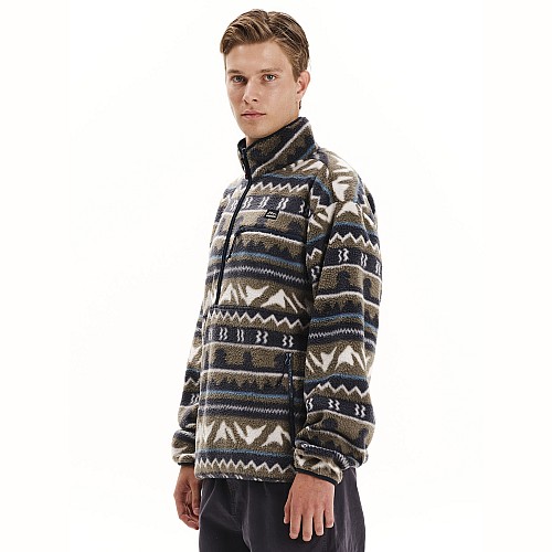 Ανδρική Fleece Μπλούζα με Φερμουάρ και Print EMERSON