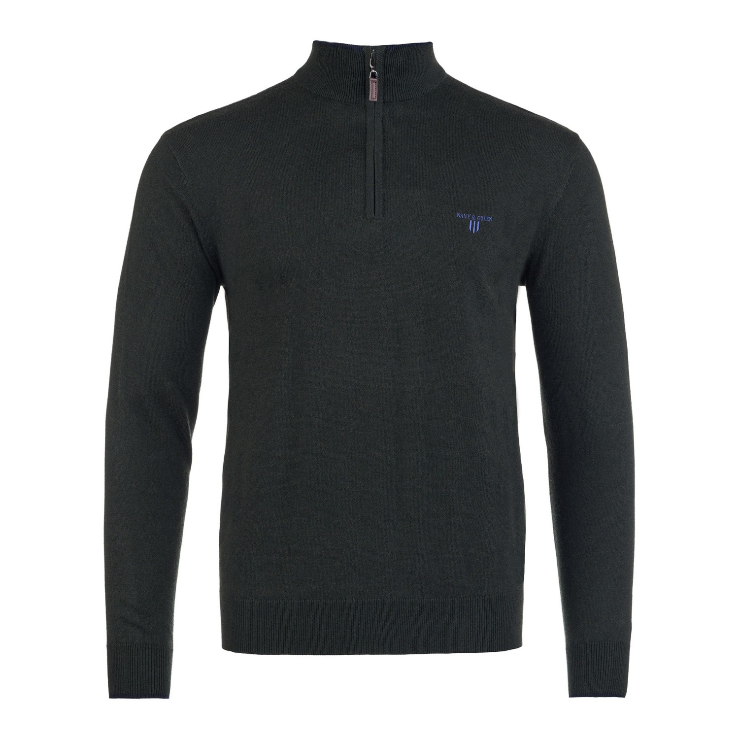 Unisex Πλεκτό Λουπέτο με Φερμουάρ NAVY & GREEN