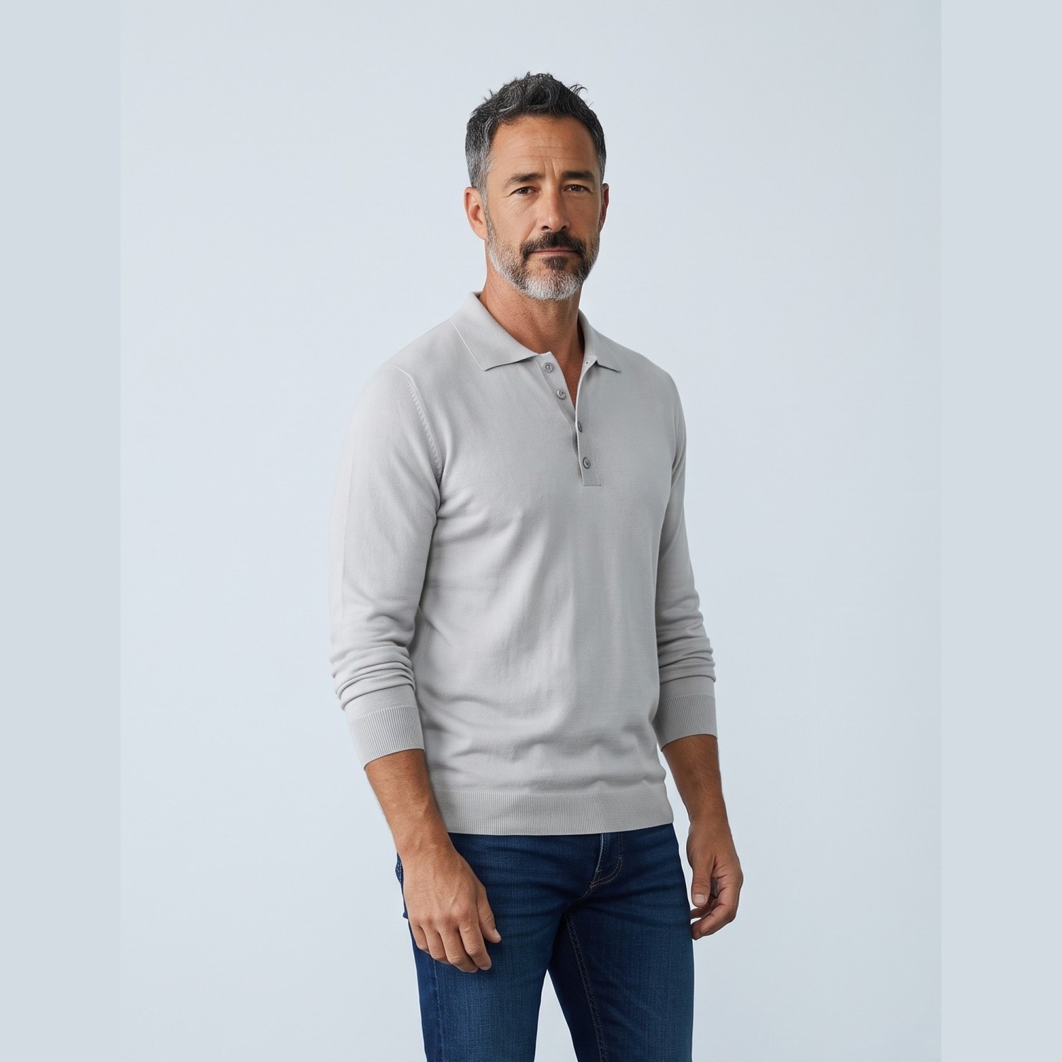 ΠΛΕΚΤΟ POLO 50% LANA 50% ACRILICA ΜΟΝΟΧΡΩΜΟ