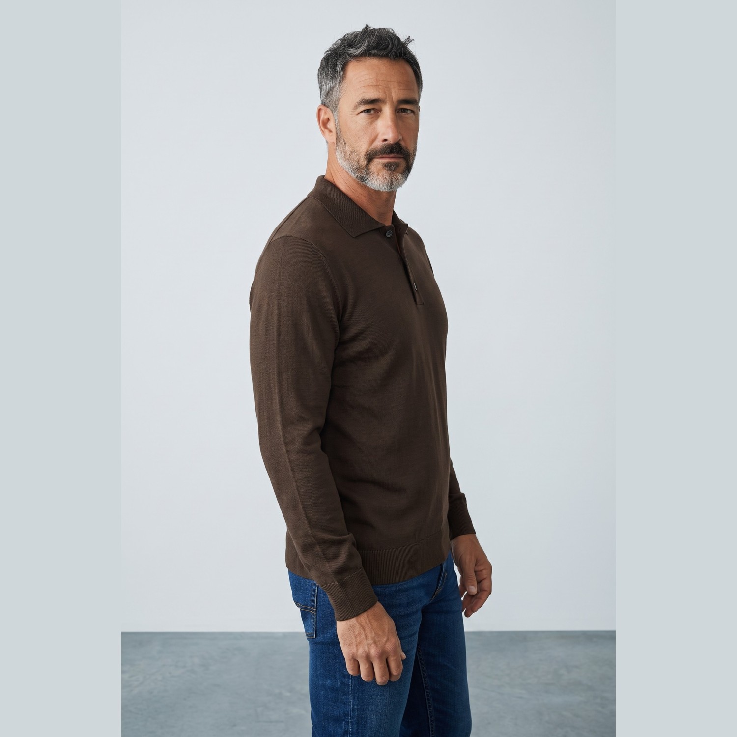 ΠΛΕΚΤΟ POLO 50% LANA 50% ACRILICA ΜΟΝΟΧΡΩΜΟ