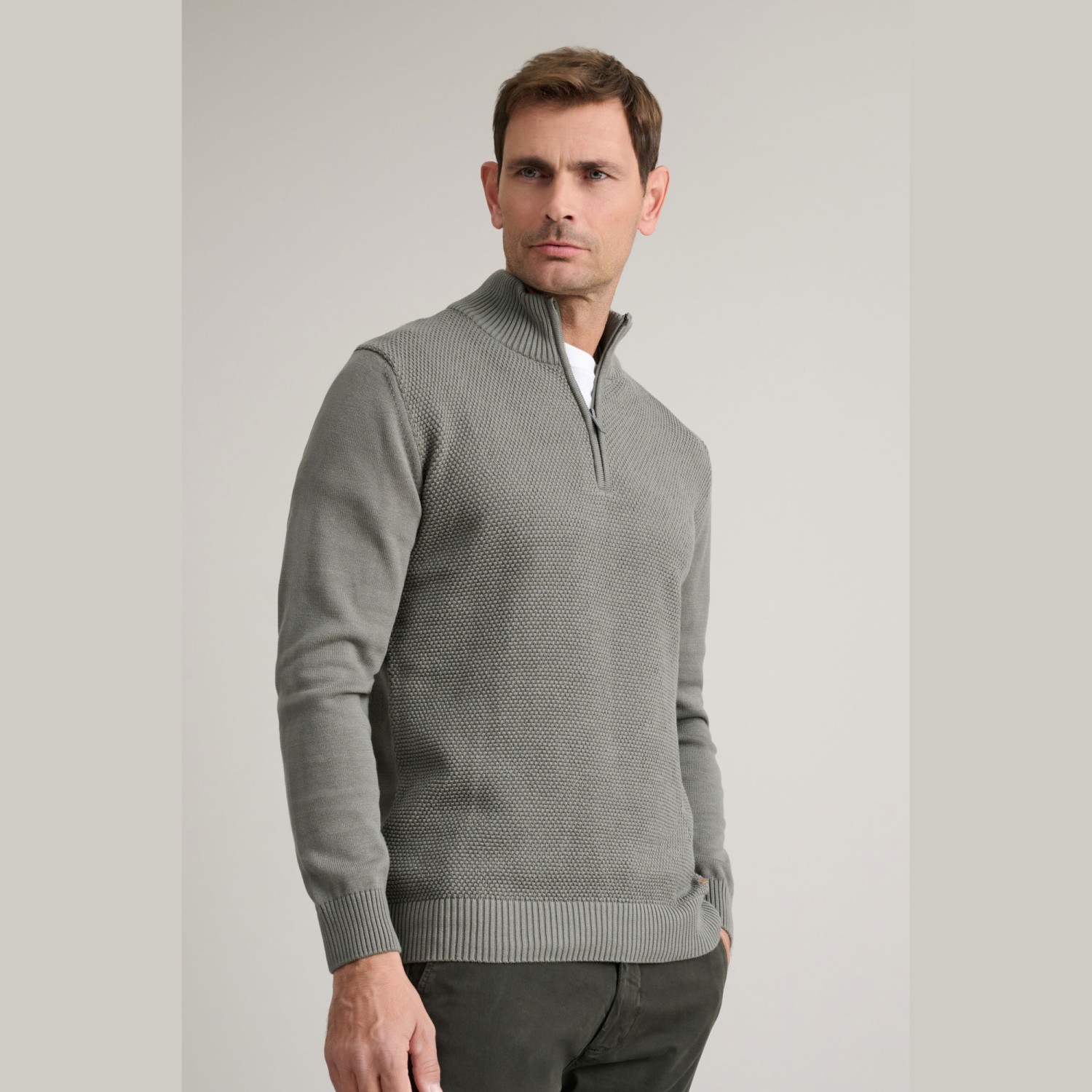 Unisex Πλεκτό Βαμβακερό Λούπετο με Φερμουάρ NAVY & GREEN Unisex Πλεκτό Βαμβακερό Λούπετο με Φερμουάρ NAVY & GREEN