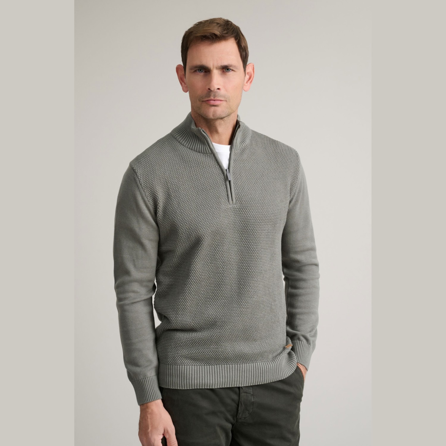 Unisex Πλεκτό Βαμβακερό Λούπετο με Φερμουάρ NAVY & GREEN Unisex Πλεκτό Βαμβακερό Λούπετο με Φερμουάρ NAVY & GREEN