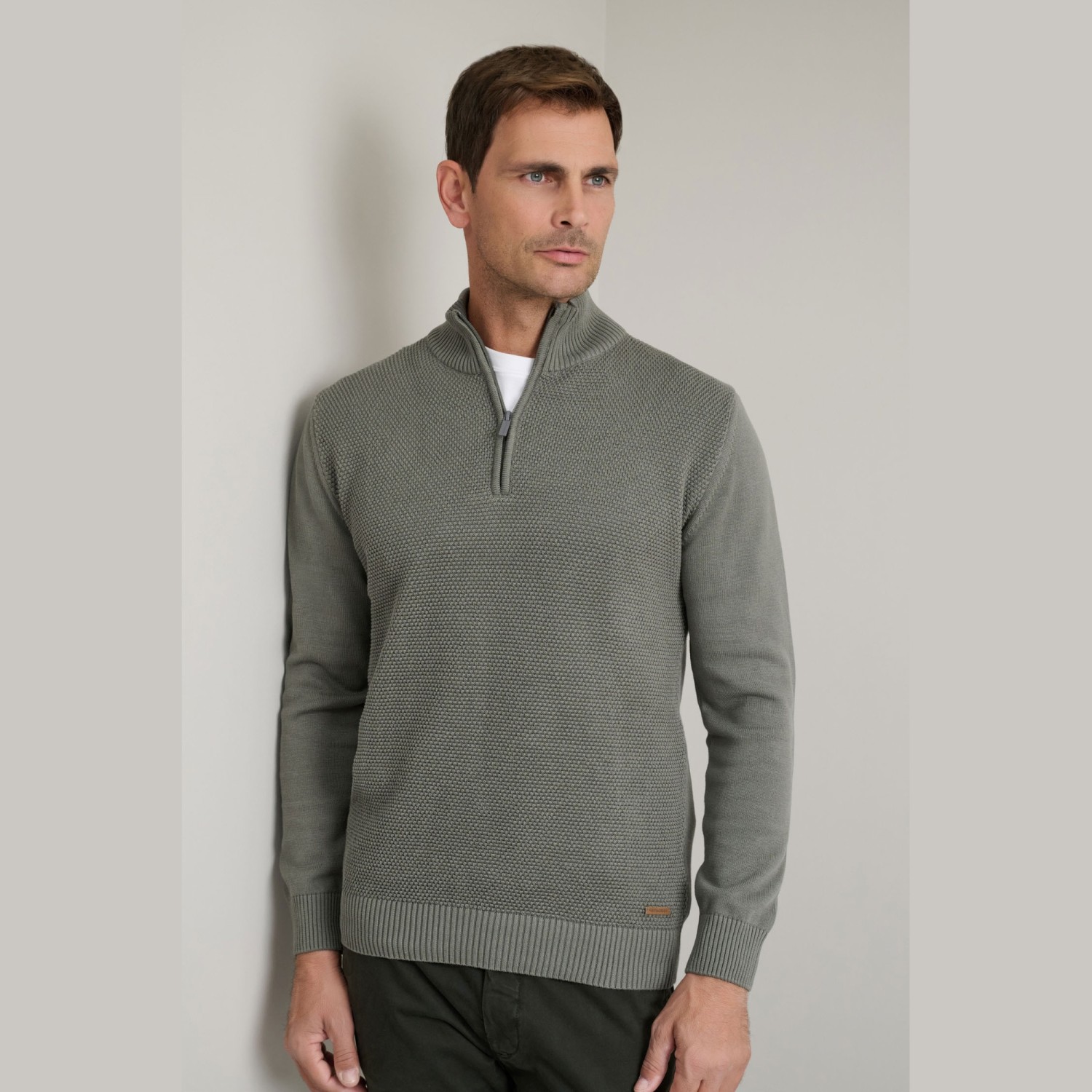 Unisex Πλεκτό Βαμβακερό Λούπετο με Φερμουάρ NAVY & GREEN Unisex Πλεκτό Βαμβακερό Λούπετο με Φερμουάρ NAVY & GREEN
