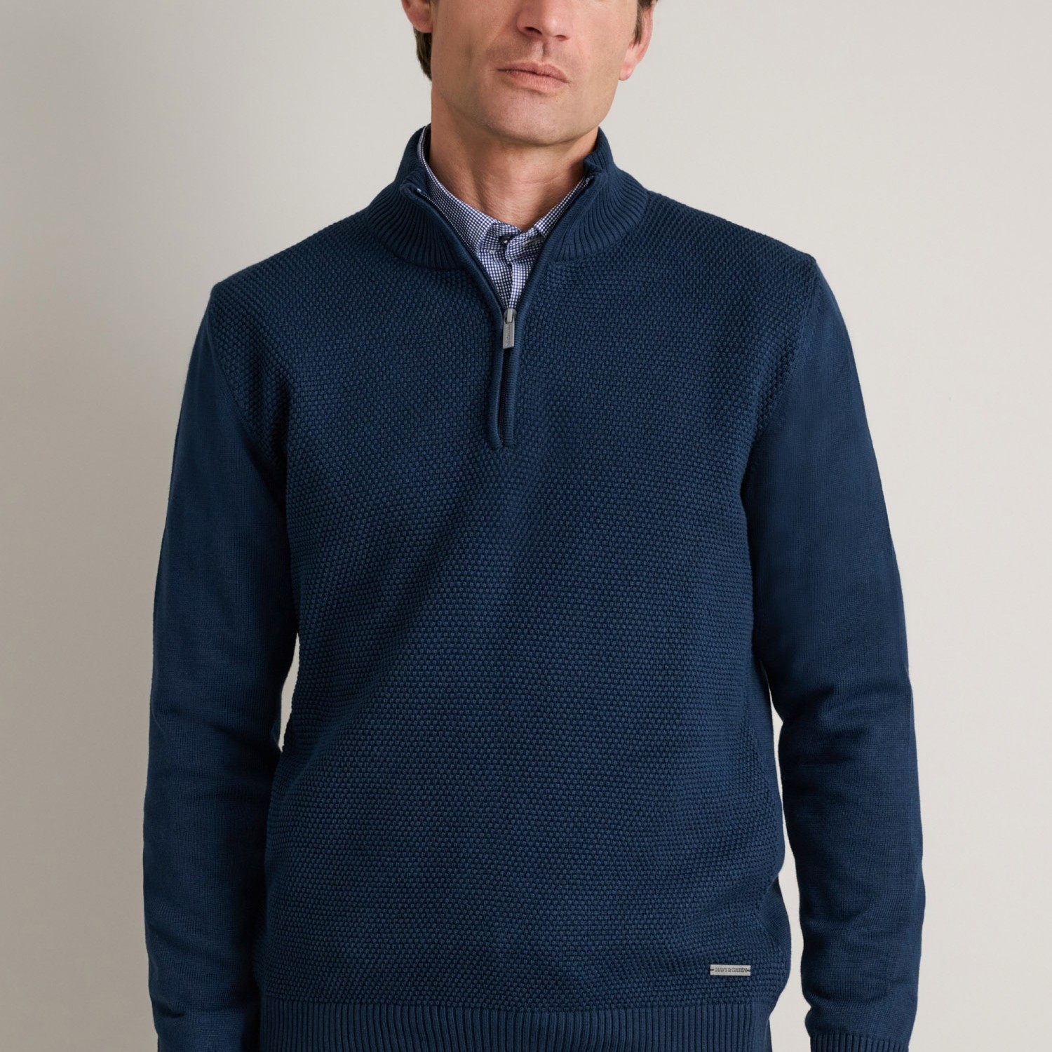 Unisex Πλεκτό Βαμβακερό Λούπετο με Φερμουάρ NAVY & GREEN Unisex Πλεκτό Βαμβακερό Λούπετο με Φερμουάρ NAVY & GREEN