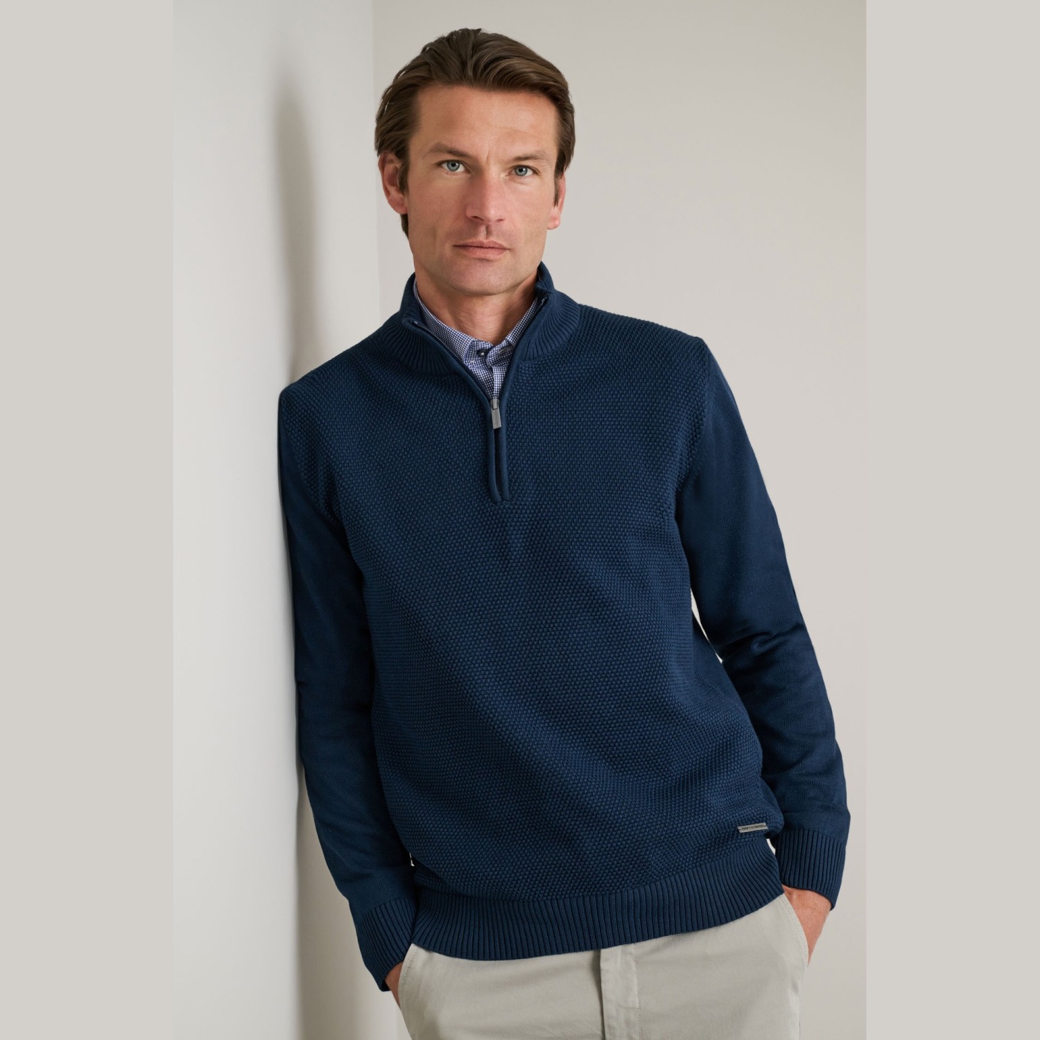 Unisex Πλεκτό Βαμβακερό Λούπετο με Φερμουάρ NAVY & GREEN Unisex Πλεκτό Βαμβακερό Λούπετο με Φερμουάρ NAVY & GREEN