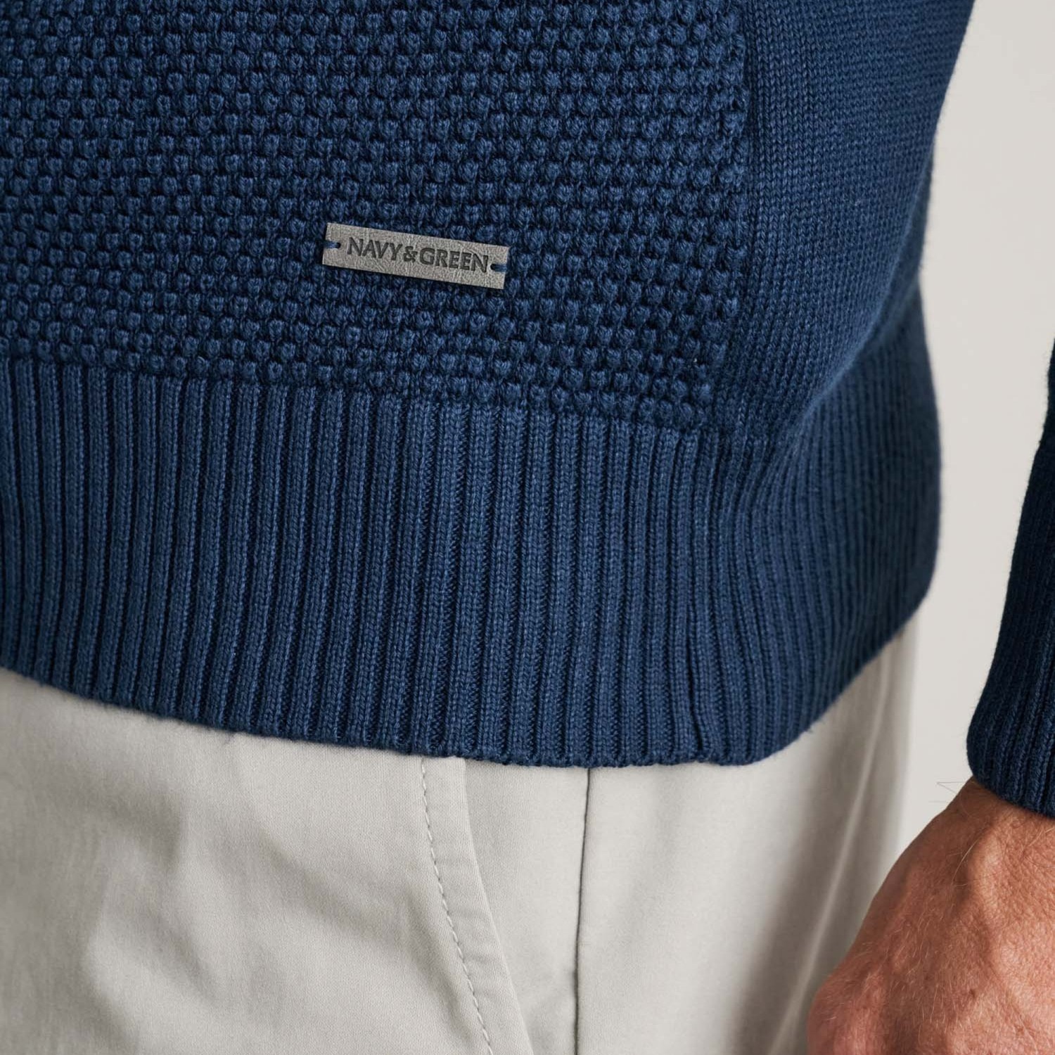 Unisex Πλεκτό Βαμβακερό Λούπετο με Φερμουάρ NAVY & GREEN Unisex Πλεκτό Βαμβακερό Λούπετο με Φερμουάρ NAVY & GREEN