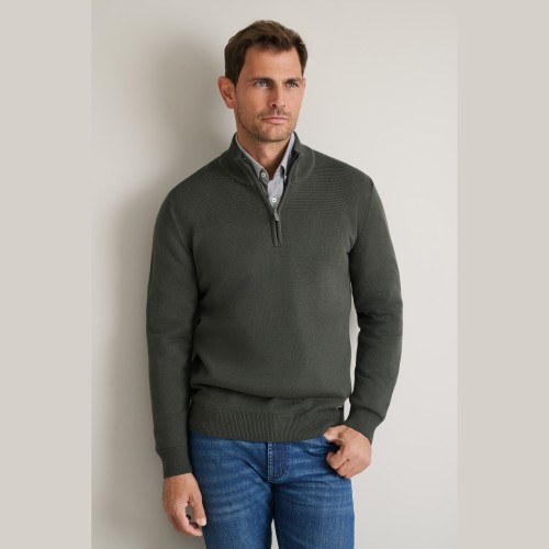 Unisex Πλεκτό Λουπέτο με Φερμουάρ NAVY & GREEN