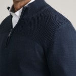 Unisex Πλεκτό Λουπέτο με Φερμουάρ NAVY & GREEN