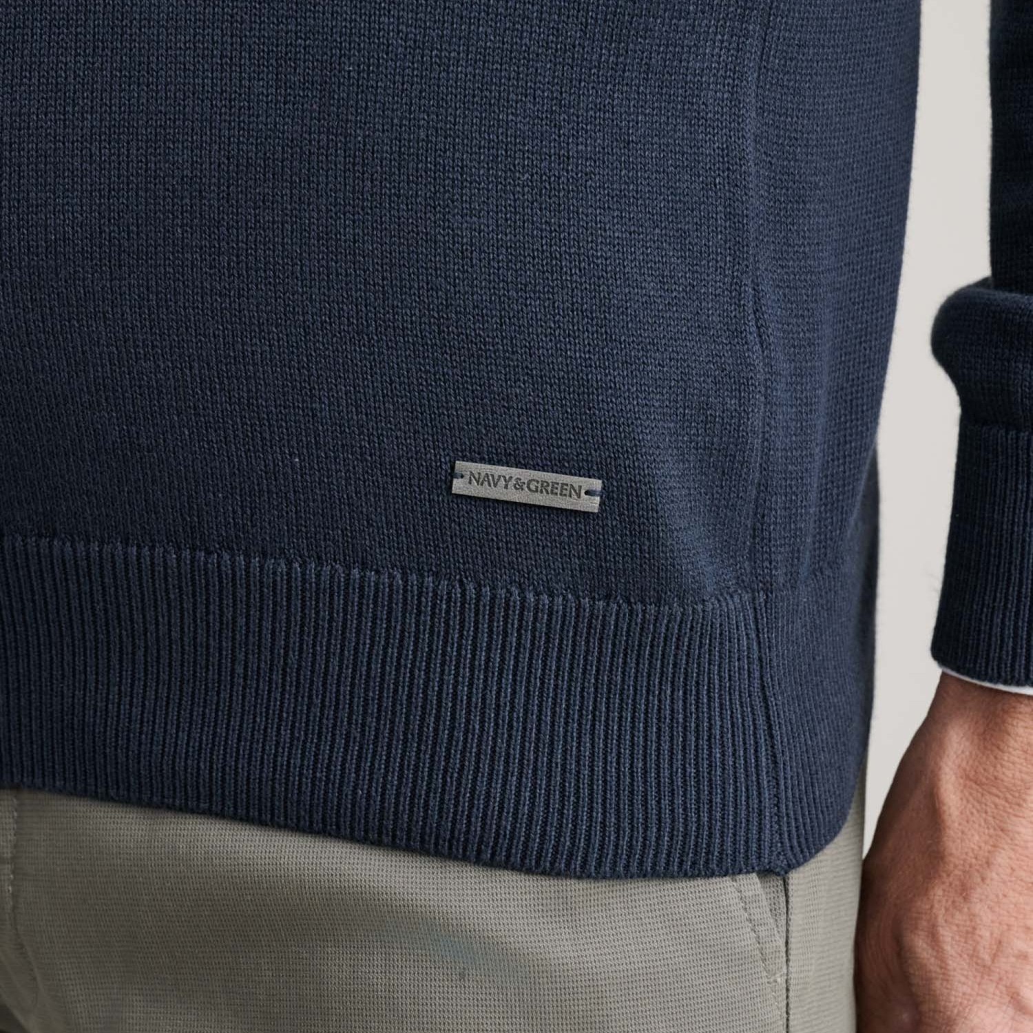 Unisex Πλεκτό Λουπέτο με Φερμουάρ NAVY & GREEN