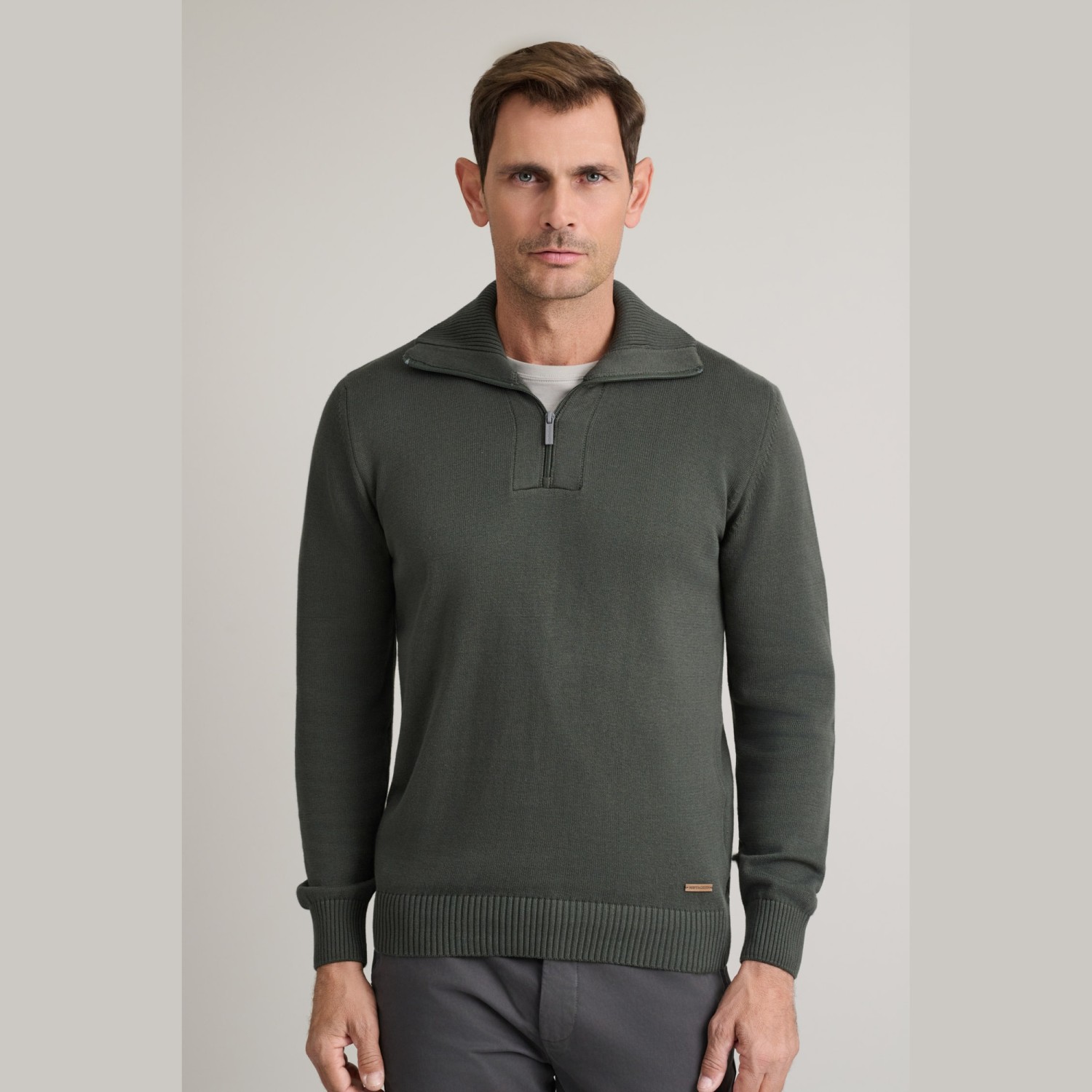 Unisex Πλεκτό Λουπέτο με Φερμουάρ NAVY & GREEN Unisex Πλεκτό Λουπέτο με Φερμουάρ NAVY & GREEN