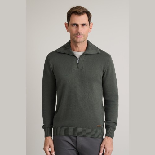 Unisex Πλεκτό Λουπέτο με Φερμουάρ NAVY & GREEN