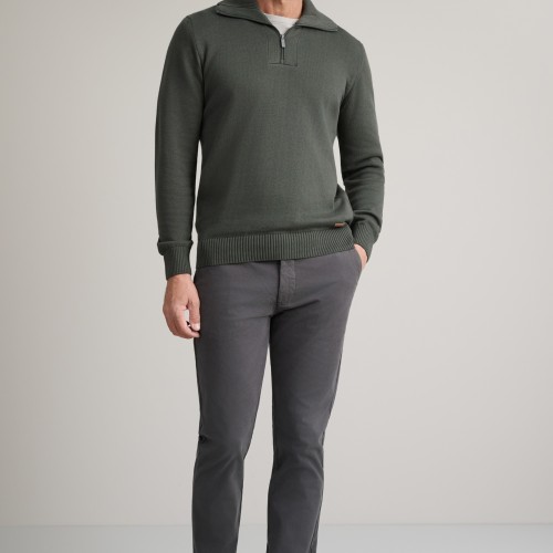 Unisex Πλεκτό Λουπέτο με Φερμουάρ NAVY & GREEN