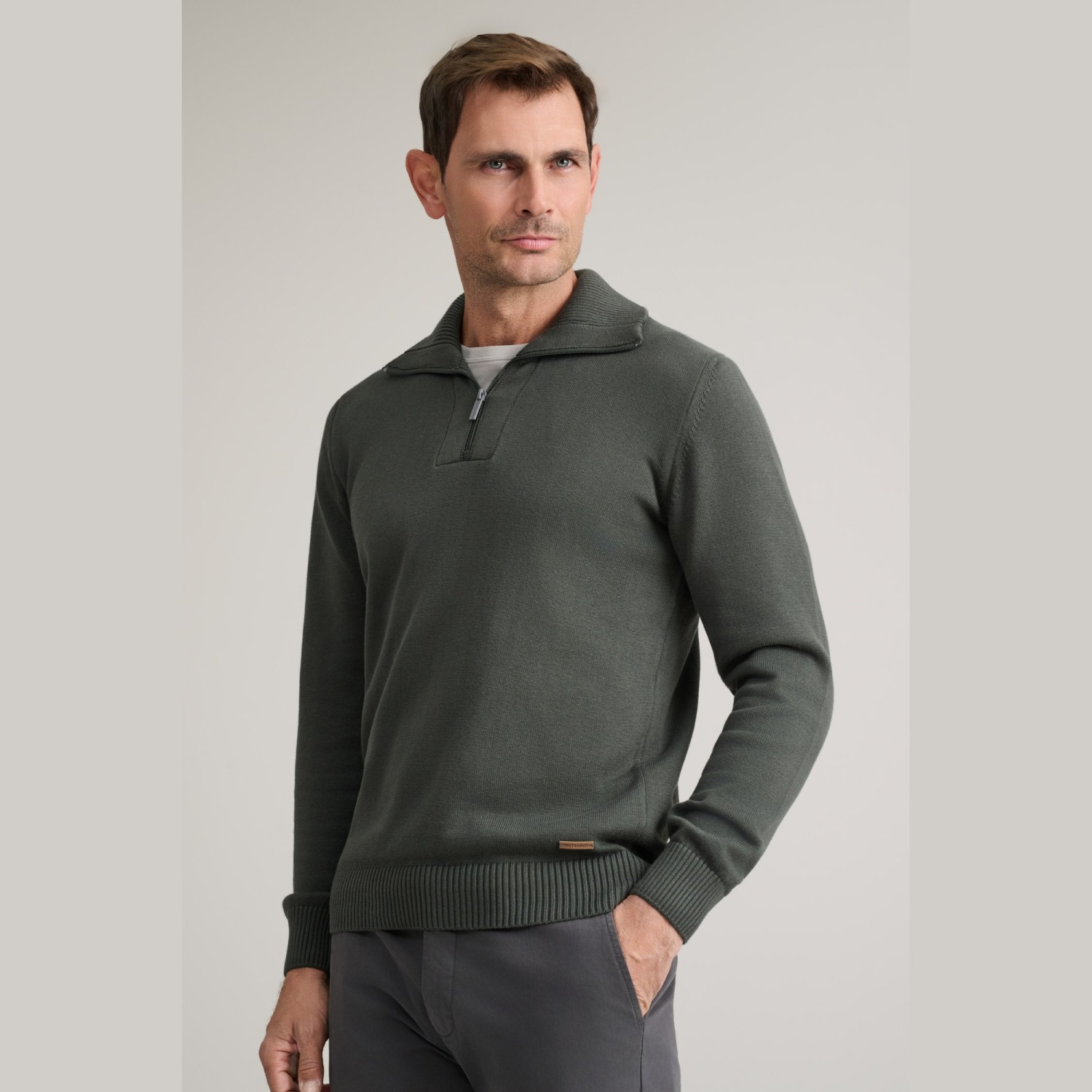 Unisex Πλεκτό Λουπέτο με Φερμουάρ NAVY & GREEN Unisex Πλεκτό Λουπέτο με Φερμουάρ NAVY & GREEN