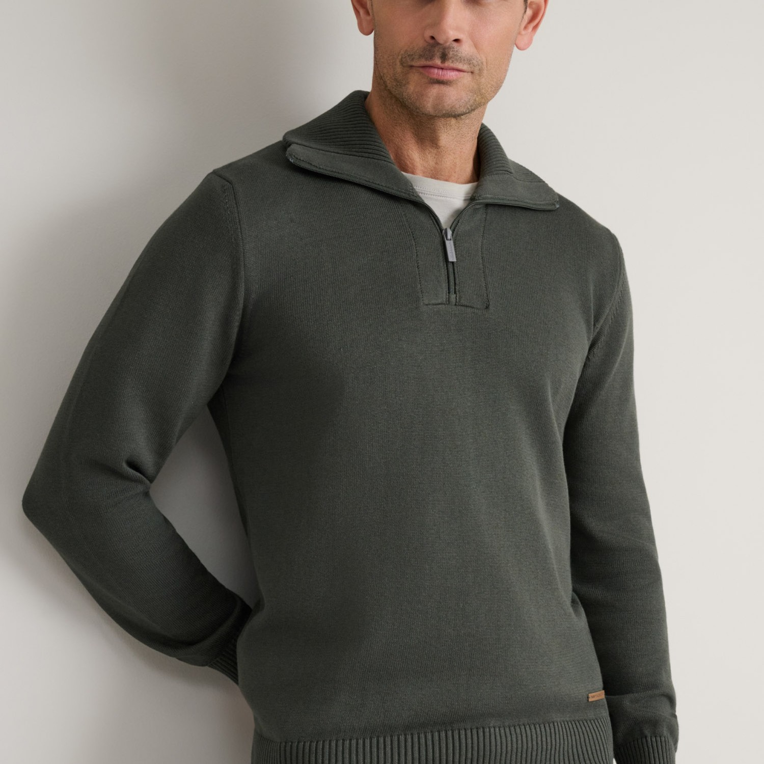 Unisex Πλεκτό Λουπέτο με Φερμουάρ NAVY & GREEN Unisex Πλεκτό Λουπέτο με Φερμουάρ NAVY & GREEN