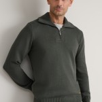 Unisex Πλεκτό Λουπέτο με Φερμουάρ NAVY & GREEN Unisex Πλεκτό Λουπέτο με Φερμουάρ NAVY & GREEN