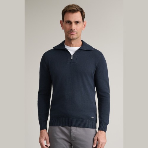 Unisex Πλεκτό Λουπέτο με Φερμουάρ NAVY & GREEN
