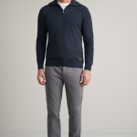 Unisex Πλεκτό Λουπέτο με Φερμουάρ NAVY & GREEN
