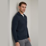 Unisex Πλεκτό Λουπέτο με Φερμουάρ NAVY & GREEN