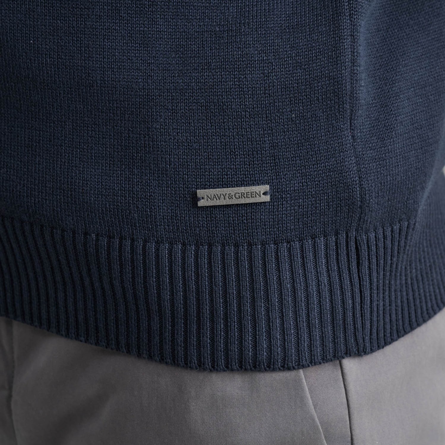 Unisex Πλεκτό Λουπέτο με Φερμουάρ NAVY & GREEN