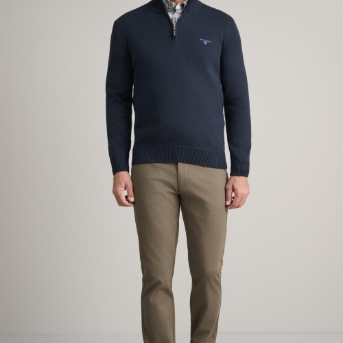 Unisex Πλεκτό Λούπετο με Φερμουάρ NAVY & GREEN