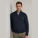 Unisex Πλεκτό Λούπετο με Φερμουάρ NAVY & GREEN