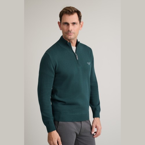 Unisex Πλεκτό Λούπετο με Φερμουάρ NAVY & GREEN