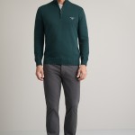 Unisex Πλεκτό Λούπετο με Φερμουάρ NAVY & GREEN