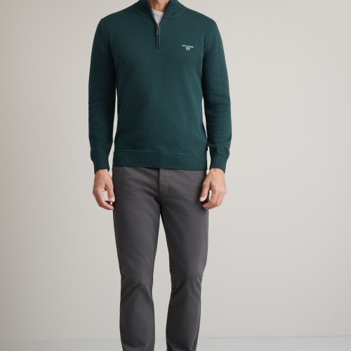 Unisex Πλεκτό Λούπετο με Φερμουάρ NAVY & GREEN