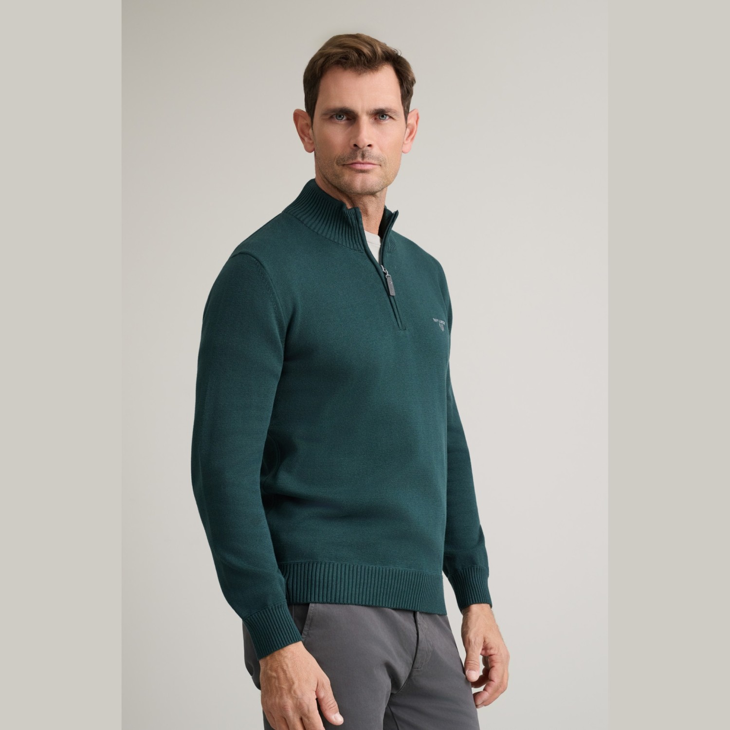 Unisex Πλεκτό Λούπετο με Φερμουάρ NAVY & GREEN