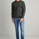 Unisex Πλεκτό Βαμβακερό με Λαιμόκοψη NAVY & GREEN