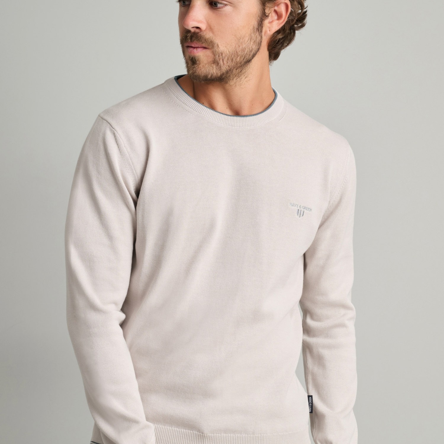 Unisex Πλεκτό Πουλόβερ Λαιμόκοψη NAVY & GREEN Unisex Πλεκτό Πουλόβερ Λαιμόκοψη NAVY & GREEN