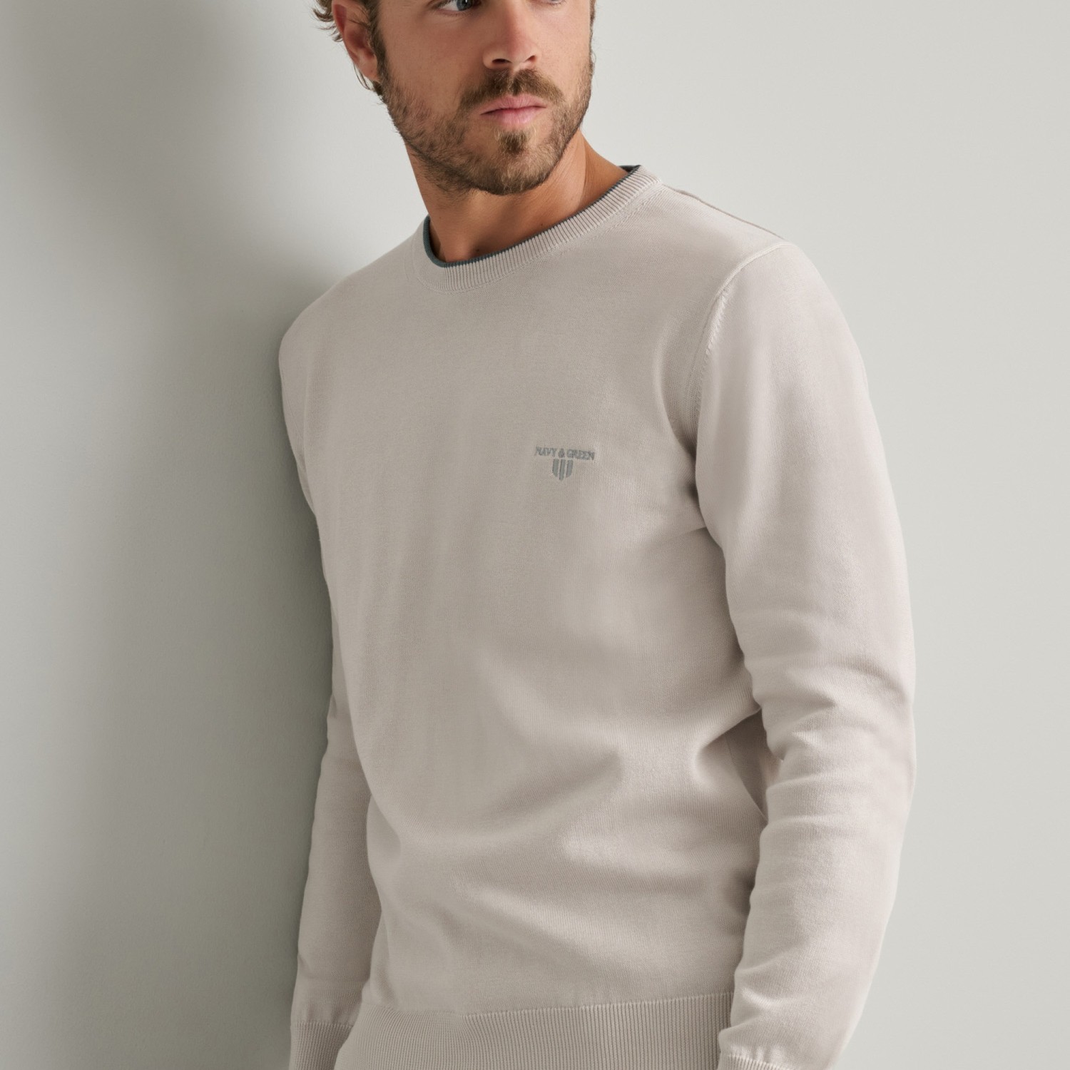 Unisex Πλεκτό Πουλόβερ Λαιμόκοψη NAVY & GREEN Unisex Πλεκτό Πουλόβερ Λαιμόκοψη NAVY & GREEN