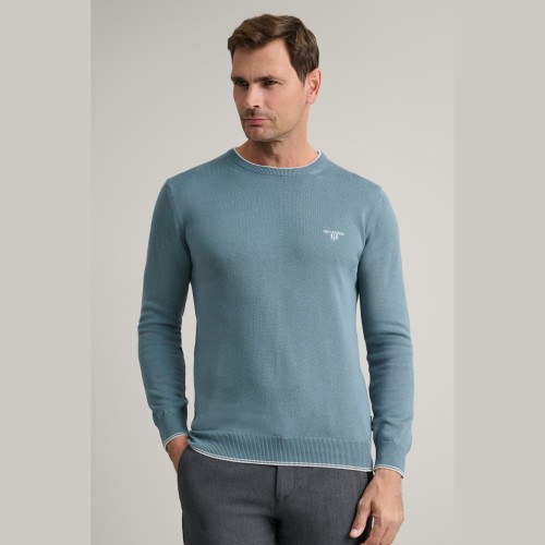 Unisex Πλεκτό Πουλόβερ Λαιμόκοψη NAVY & GREEN
