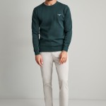 Unisex Πλεκτό Πουλόβερ Λαιμόκοψη NAVY & GREEN