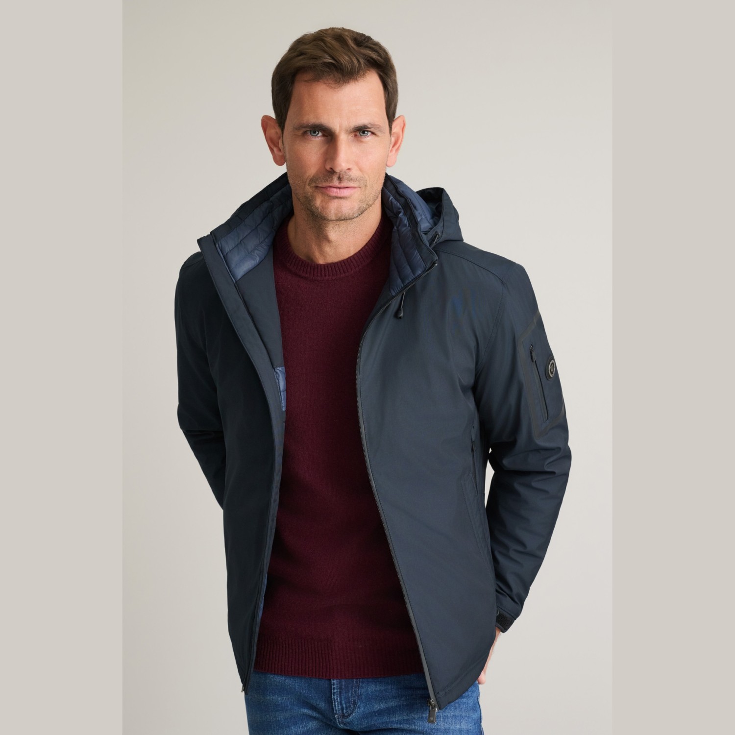 Unisex Τζάκετ με Αποσπώμενη Κουκούλα NAVY & GREEN Unisex Τζάκετ με Αποσπώμενη Κουκούλα NAVY & GREEN