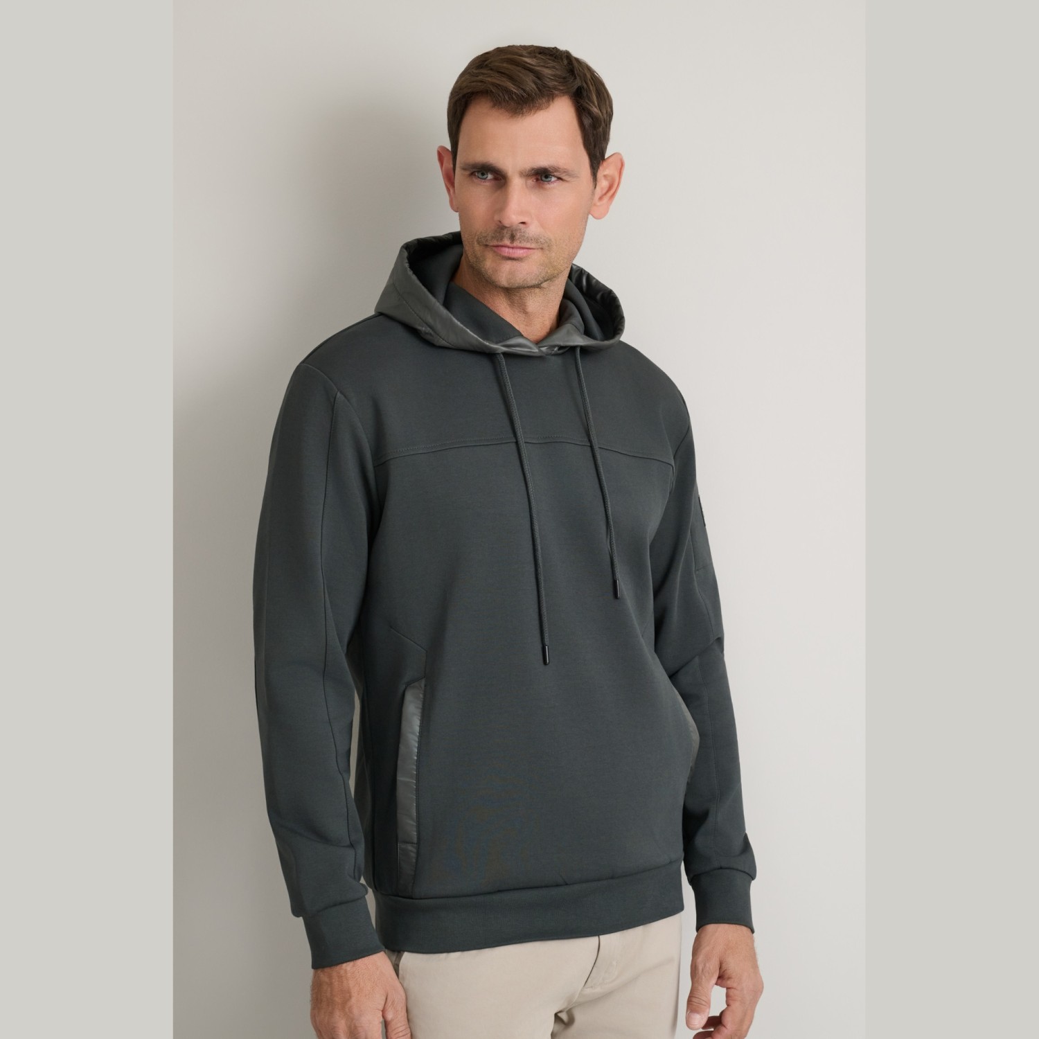 Unisex Μπλούζα Φούτερ με Κουκούλα NAVY & GREEN