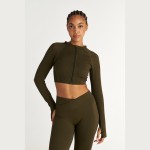 Γυναικεία Cropped Ζακέτα με Φερμουάρ SUGARFREE
