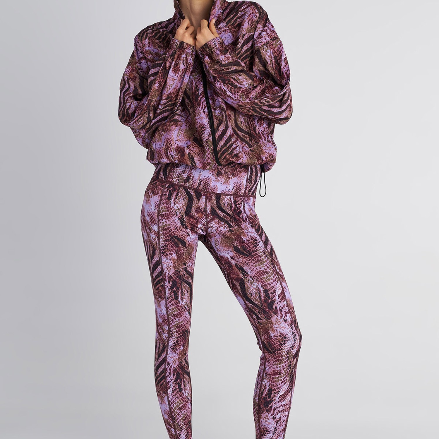 Γυναικεία Ζακέτα με Print Φιδιού και Ψηλό Γιακά SUGARFREE