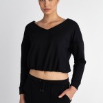 Γυναικεία Cropped Μπλούζα με V Λαιμόκοψη SUGARFREE