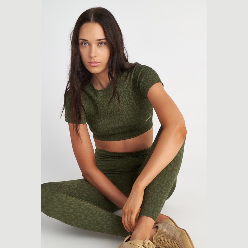Γυναικεία Crop Μπλούζα με Animal Print SUGARFREE