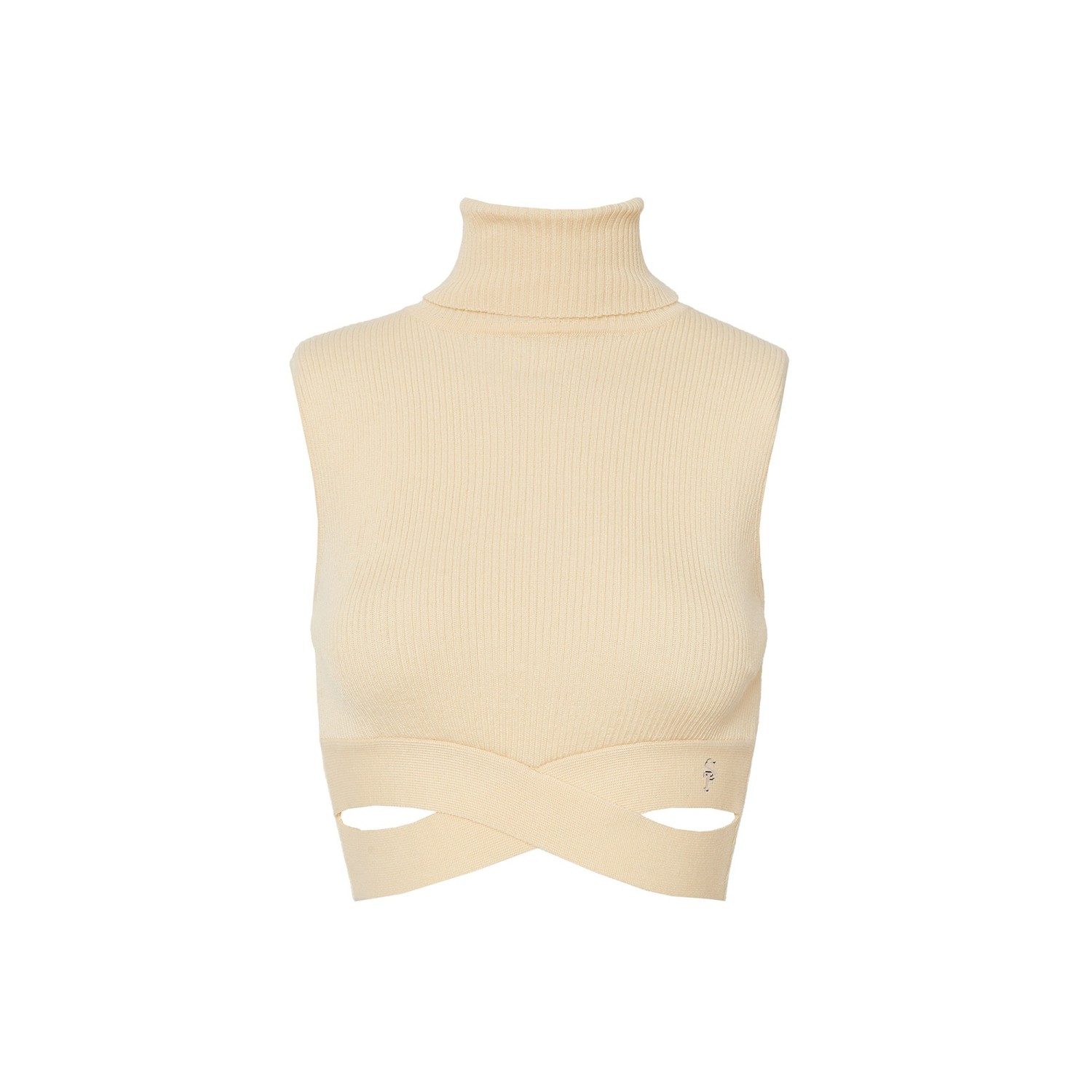 Γυναικείο Αμάνικο Crop Top Ζιβάγκο με Λεπτομέρεια SUGARFREE