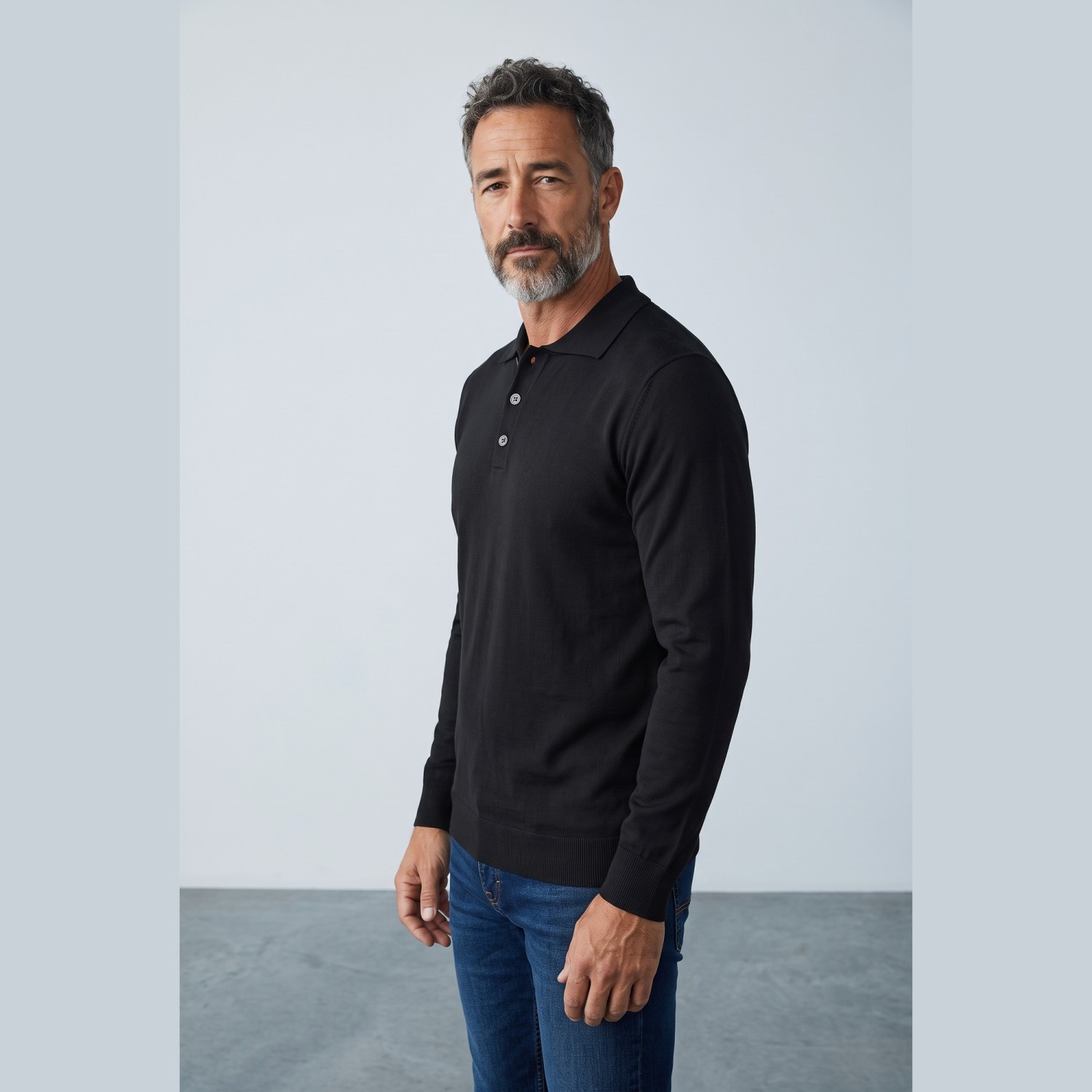 ΠΛΕΚΤΟ POLO 50% LANA 50% ACRILICA ΜΟΝΟΧΡΩΜΟ