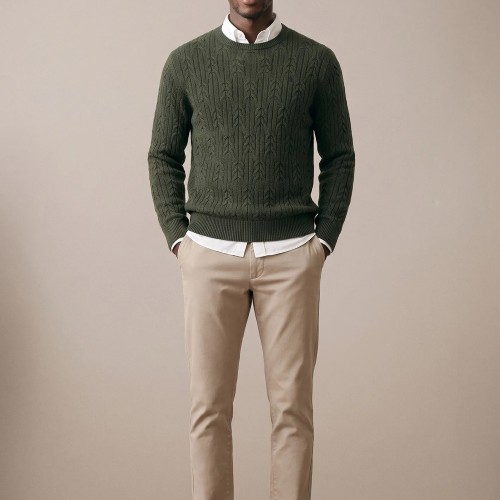 Ανδρικό Πλεκτό Πουλόβερ με Σχέδιο Cable Knit FYNCH-HATTON