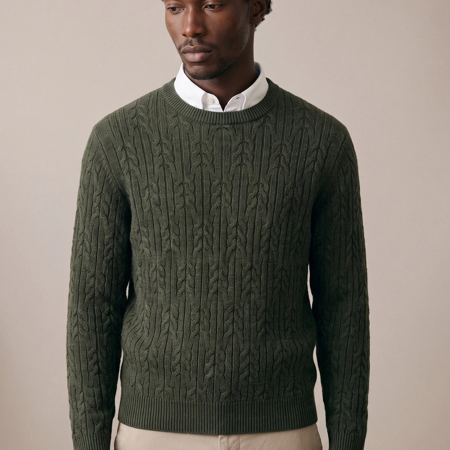 Ανδρικό Πλεκτό Πουλόβερ με Σχέδιο Cable Knit FYNCH-HATTON