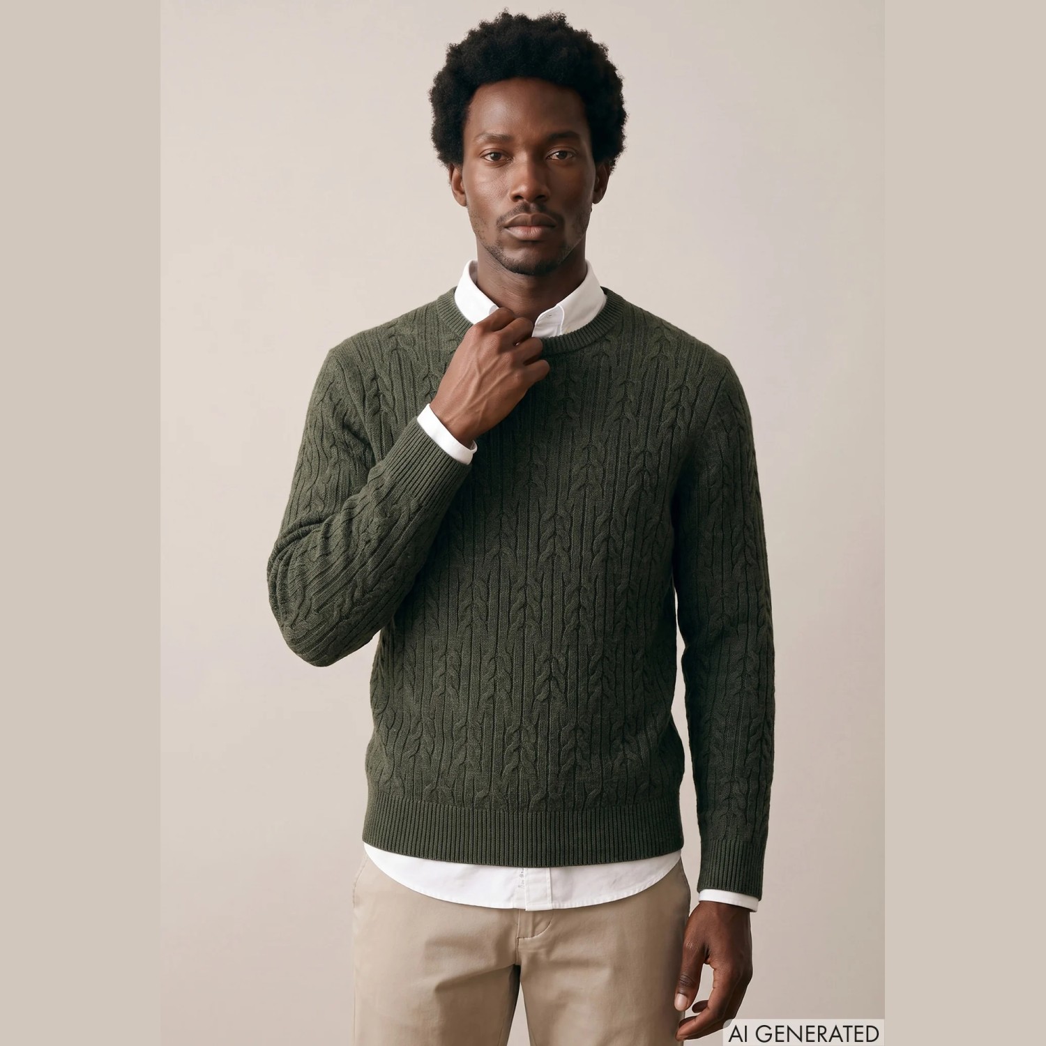 Ανδρικό Πλεκτό Πουλόβερ με Σχέδιο Cable Knit FYNCH-HATTON