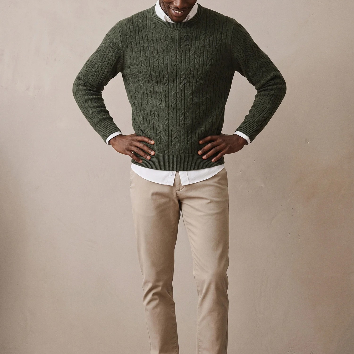 Ανδρικό Πλεκτό Πουλόβερ με Σχέδιο Cable Knit FYNCH-HATTON