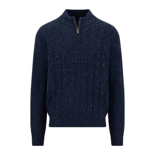 Ανδρικό Πλεκτό Πουλόβερ με Φερμουάρ Cable Knit FYNCH-HATTON