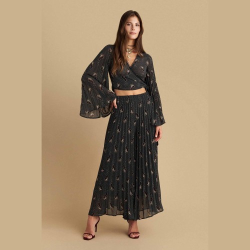 Γυναικεία Maxi Φούστα Πλισέ με Floral Print ATTRATTIVO