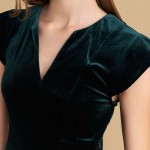 Γυναικείο Βελούδινο Κοντό Φόρεμα Μονόχρωμο ATTRATTIVO Γυναικείο Βελούδινο Κοντό Φόρεμα Μονόχρωμο ATTRATTIVO