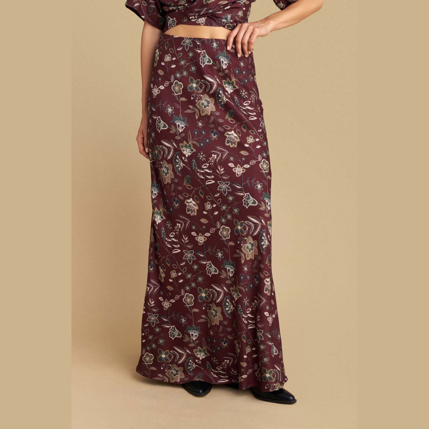 Γυναικεία Μακριά Φούστα με Floral Print ATTRATTIVO Γυναικεία Μακριά Φούστα με Floral Print ATTRATTIVO